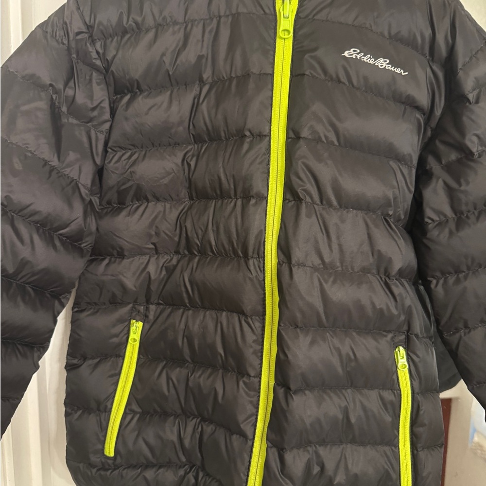 Eddie Bauer Kids Puffer Jacket with Bright Yellow Zippers